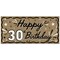 Big Dot of Happiness 30th Birthday Kraft Paper Banner, Black & White Happy Birthday Banner, Printed Brown Paper Party Sign Decoration – 1 Count